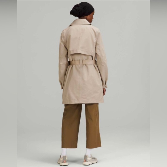 Lululemon Always There Black Short Trench outdoor  day 2 nite Coat Raw Linen 4 - Picture 5 of 5